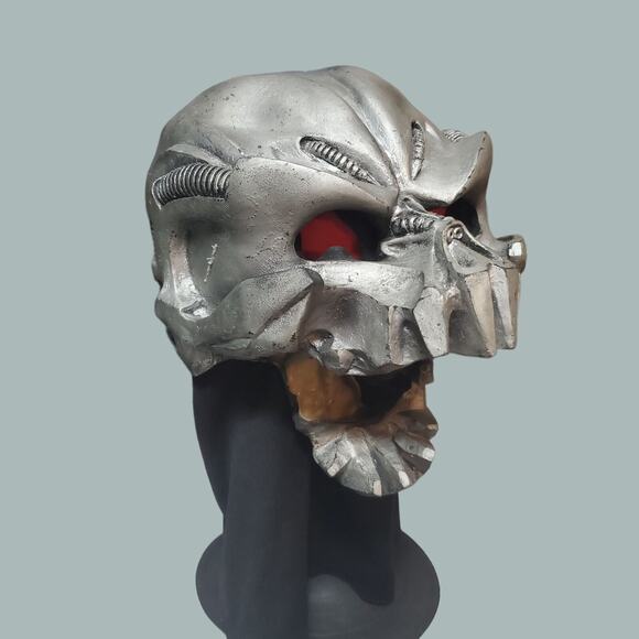 VTG The Paper Magic Group Halloween Mask Demon Skull Monster Hooded Caped Latex - Picture 1 of 11